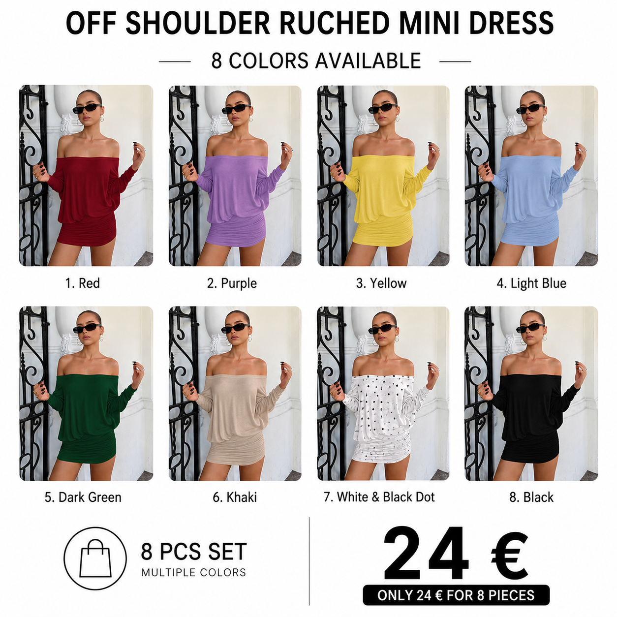 Women's Fashion Sheer Pleated Casual Party Dress — Spring/Autumn Style, Off-Shoulder, Long Sleeve, Slim-Fit Mini Dress
