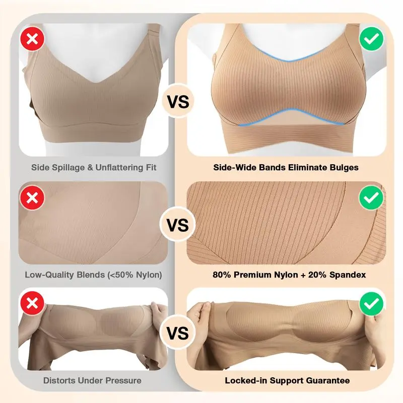 Women's Solid Wireless Bra, ComfortableBreathable Push Up Bra