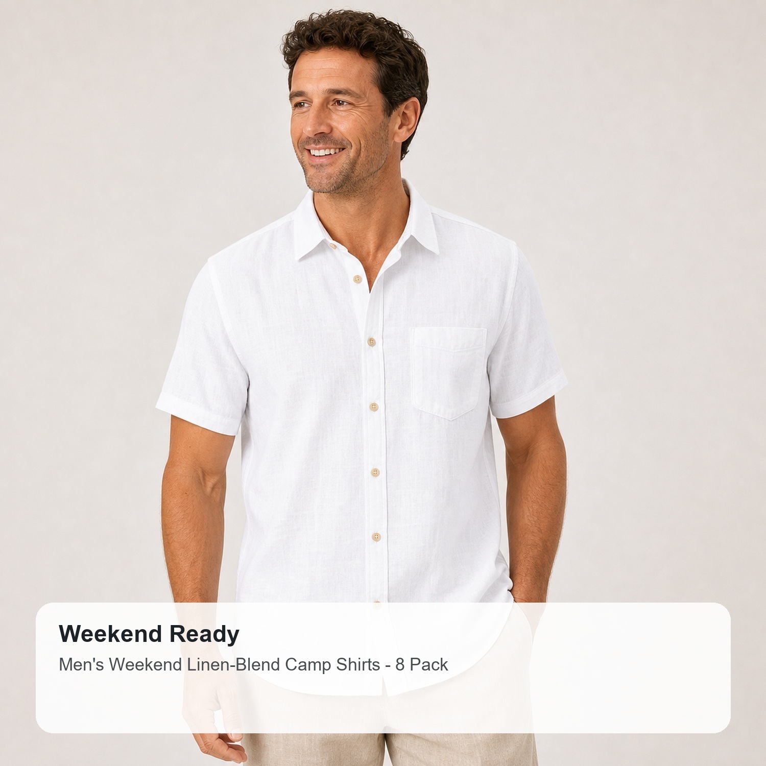 Men's Weekend Breezy Camp Shirts - 8 Pack