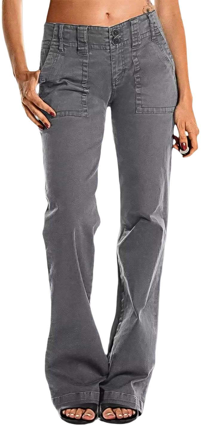⚡Last stock⚡- Double Button Mid Waist Straight Leg Pants (2/2)