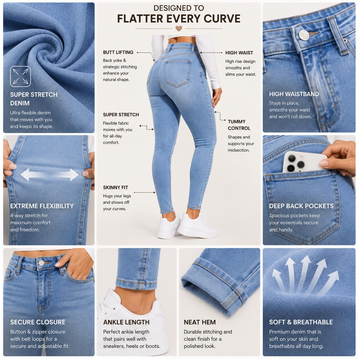 Women's High-Waisted Skinny Jeans