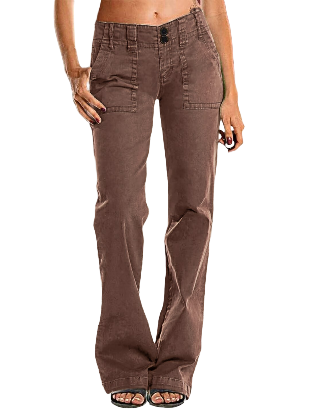 ⚡Last stock⚡- Double Button Mid Waist Straight Leg Pants (2/2)