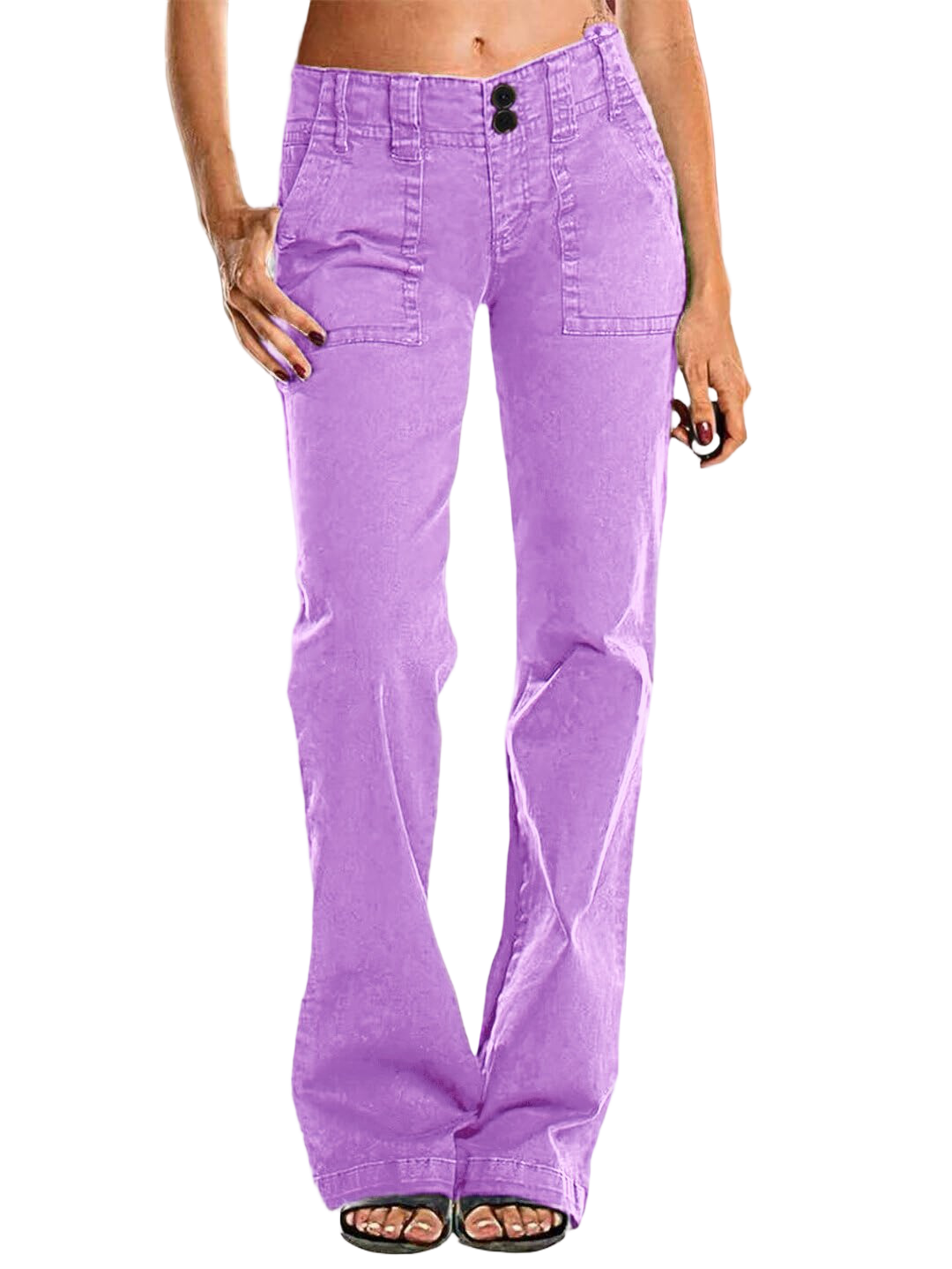 ⚡Last stock⚡- Double Button Mid Waist Straight Leg Pants (1/2)
