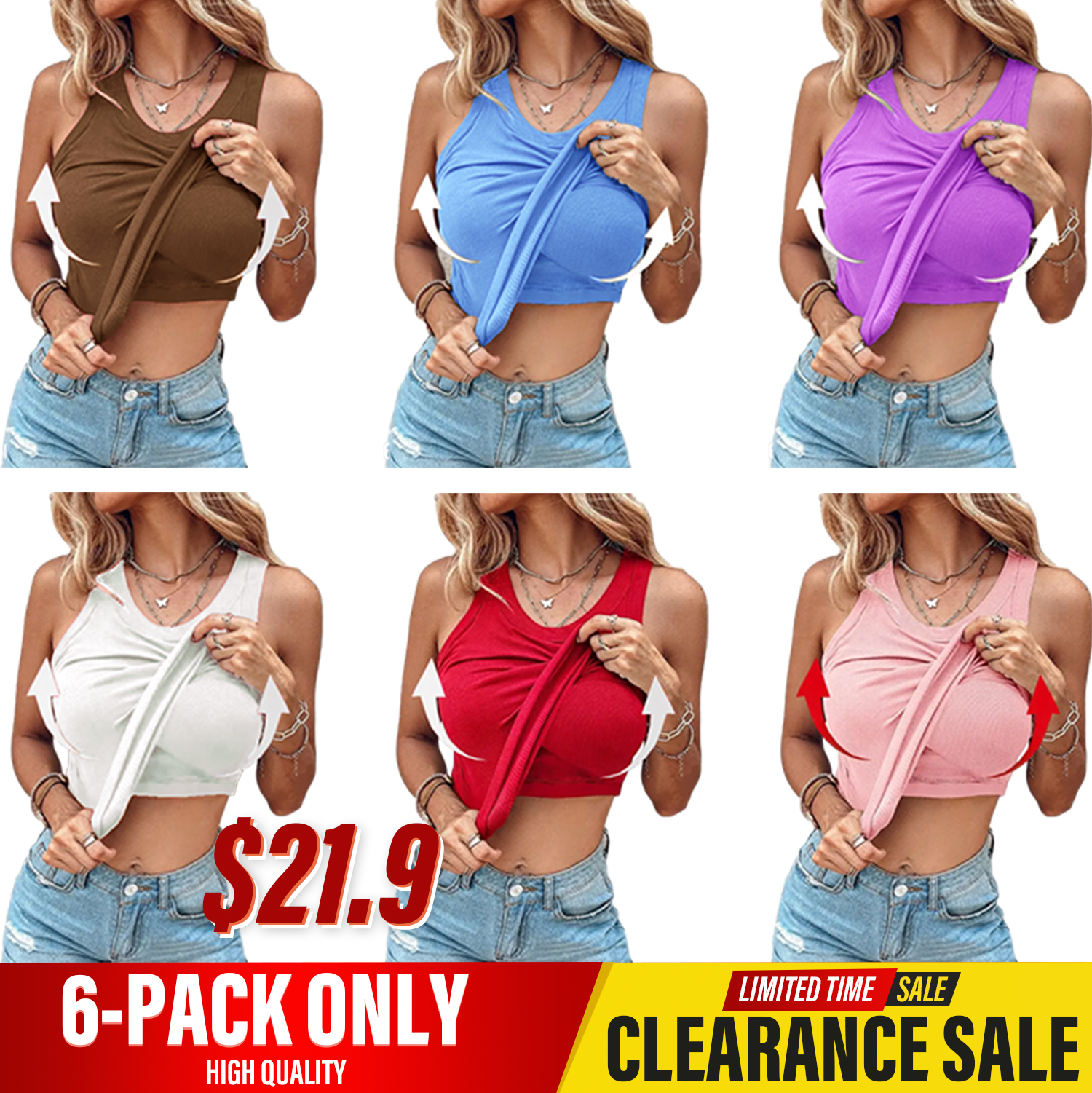 Women Going Out Built-in Bra Tank Top