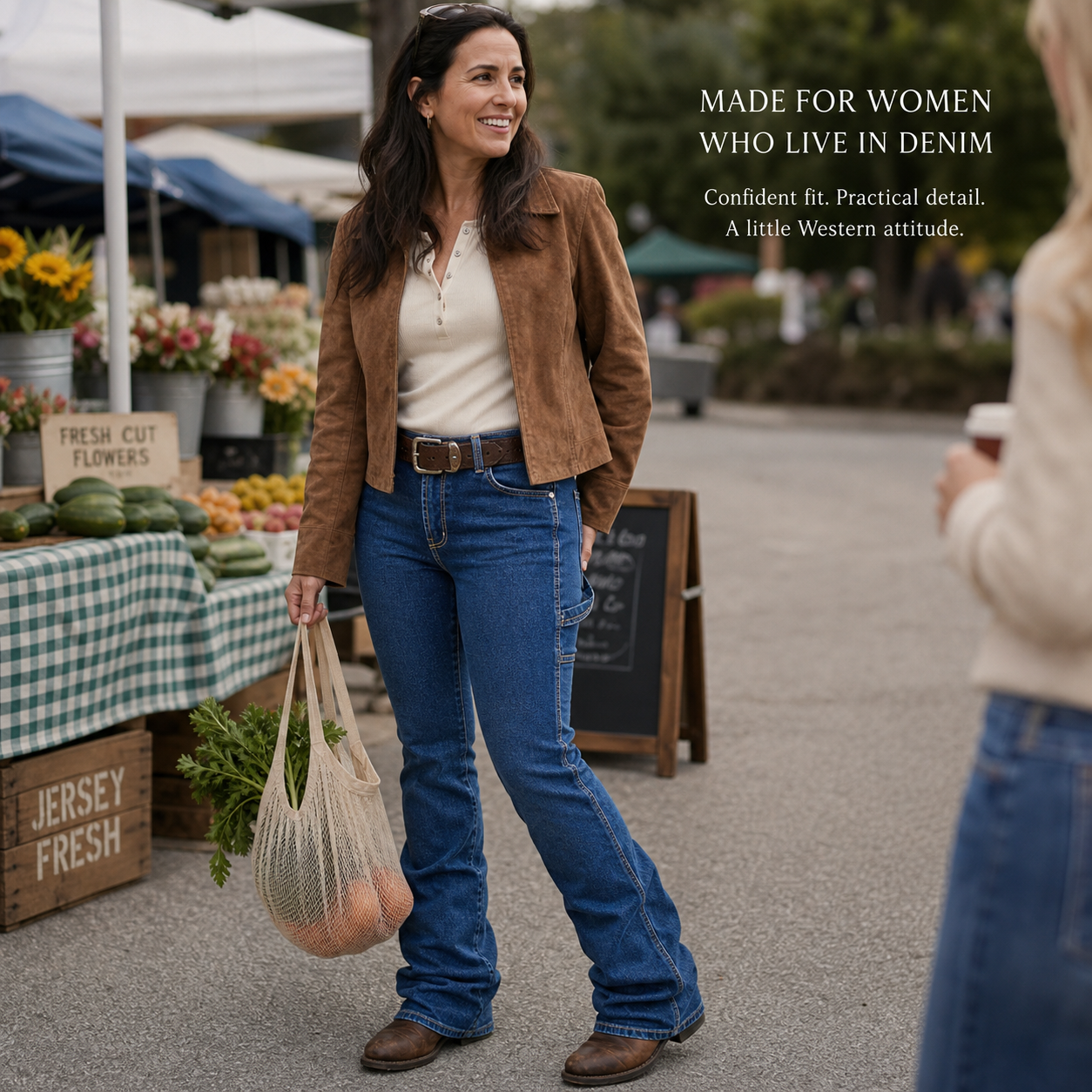 Wash Mid Rise Bootcut Carpenter Jeans
