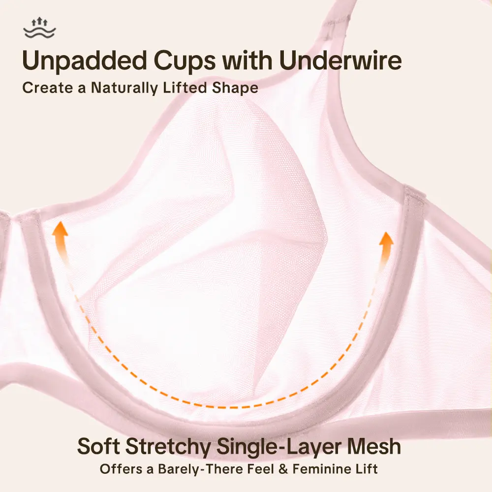 Sheer Mesh Unlined Underwire Bra