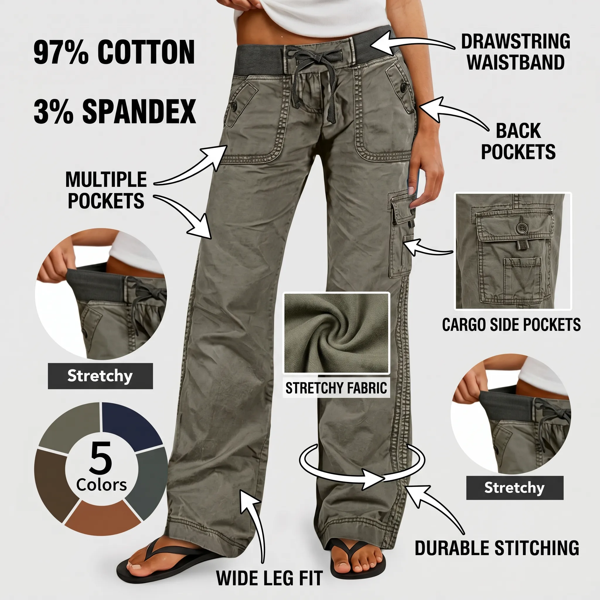 ⚡FINAL SALE⚡- Women's High Stretch Mid Rise Straight Pants
