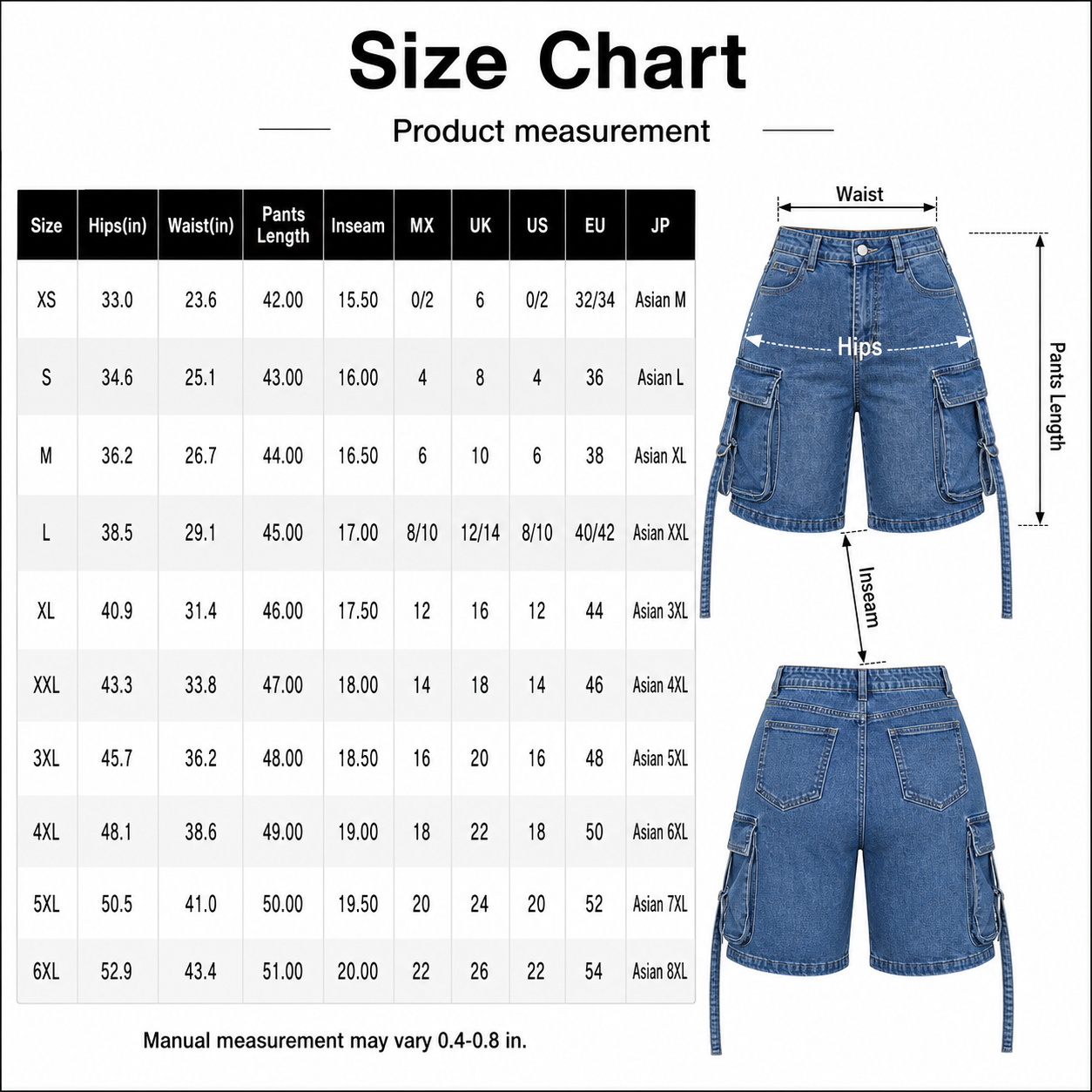 Denim Cargo Bermuda Shorts