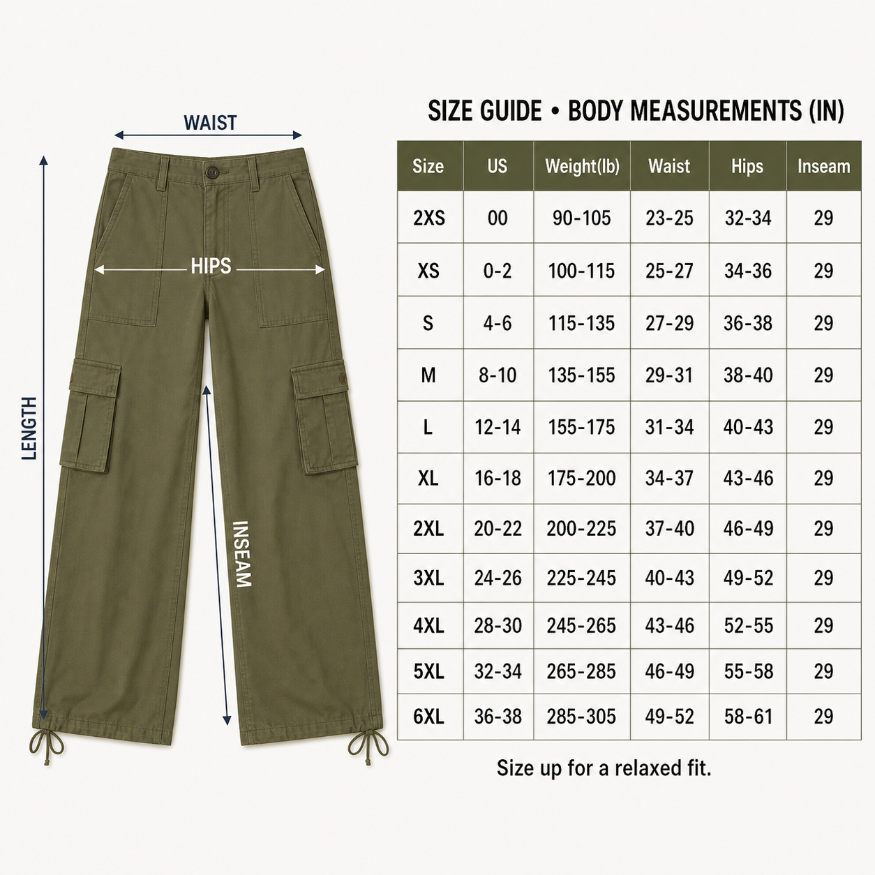 Adjustable Hem Wide Leg Cargo Pants