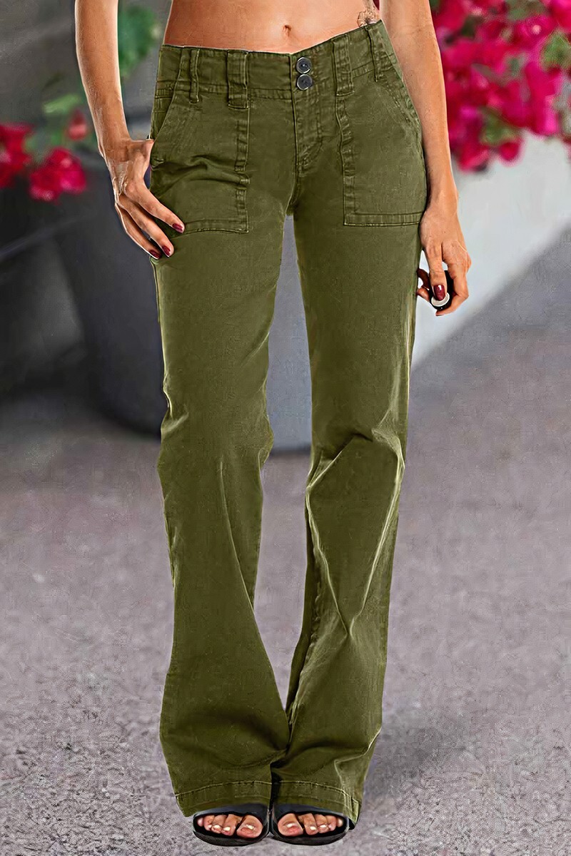 ⚡Last stock⚡- Double Button Mid Waist Straight Leg Pants (2/2)
