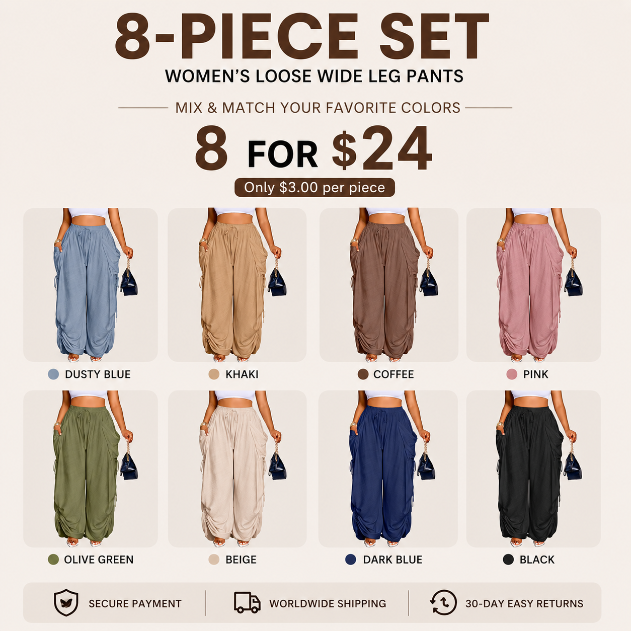 Women's Casual Loose Wide-Leg Pants