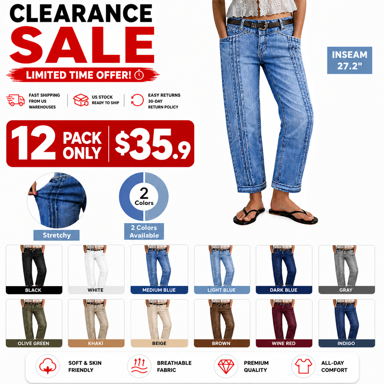 ⚡FINAL SALE⚡- Wash Pleated Roll Hem High Rise Straight Leg Jeans