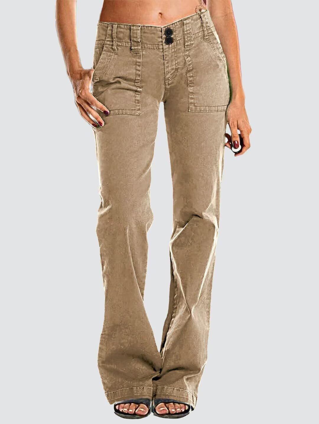 ⚡Last stock⚡- Double Button Mid Waist Straight Leg Pants (1/2)