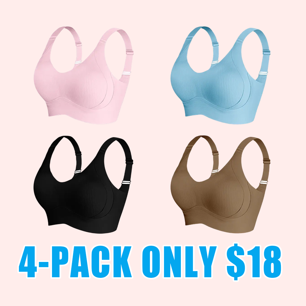 Women's Solid Wireless Bra, ComfortableBreathable Push Up Bra