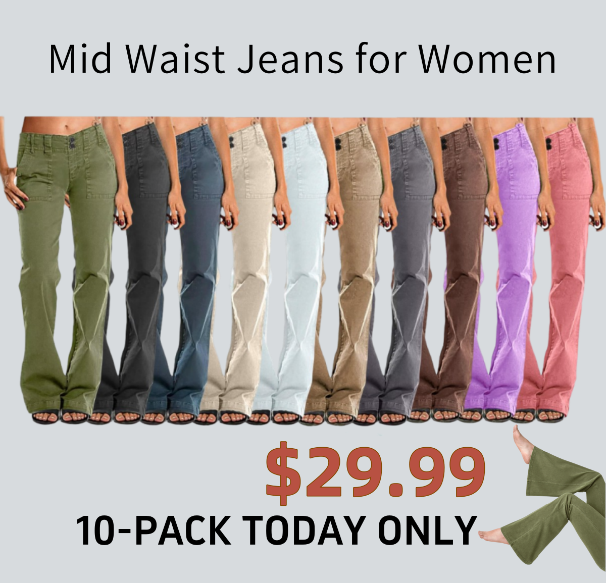 ⚡Last stock⚡- Double Button Mid Waist Straight Leg Pants (2/2)