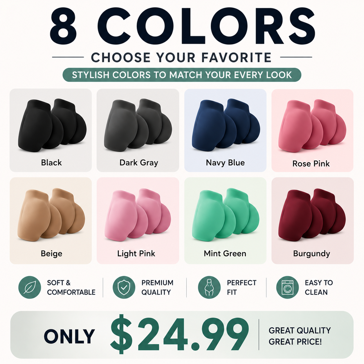 High-Waisted, Tummy-Control, Side-Ribbed, Butt-Lifting Seamless Shorts