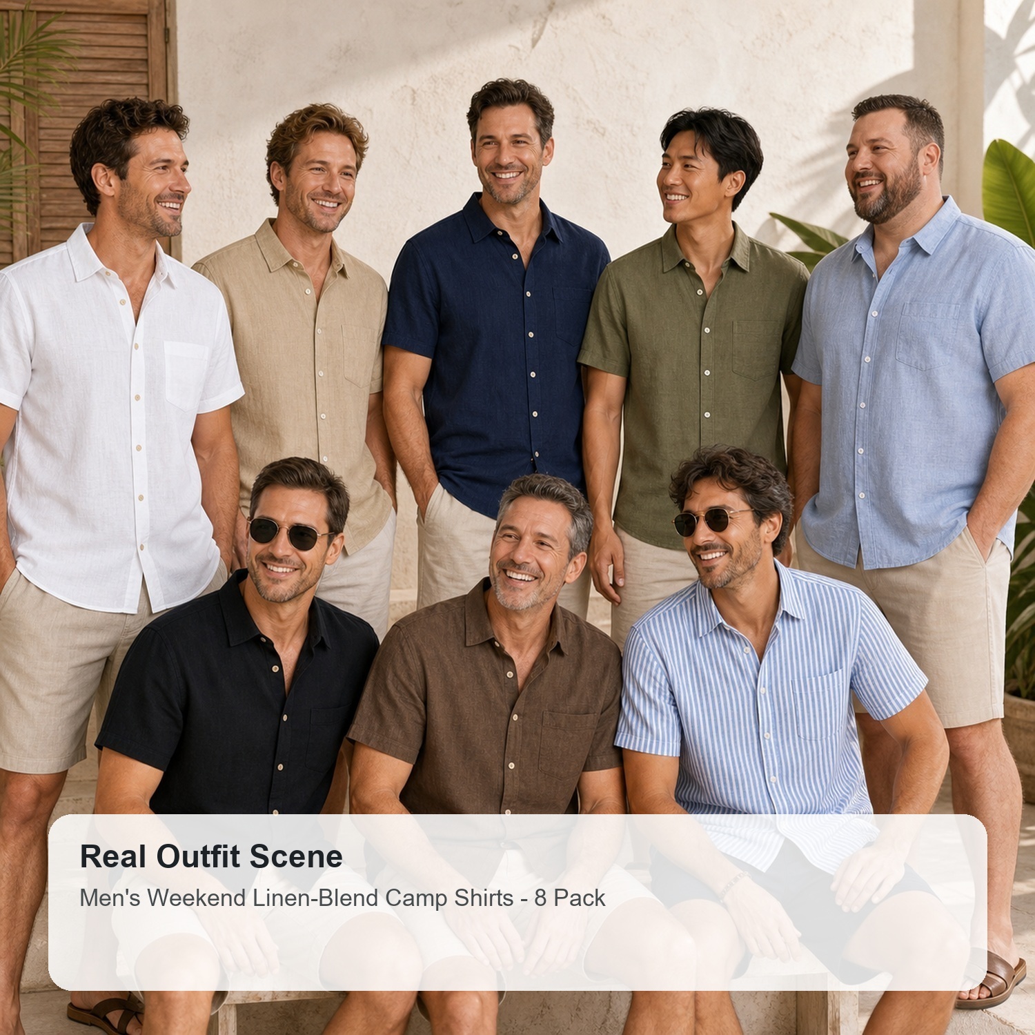 Men's Weekend Breezy Camp Shirts - 8 Pack