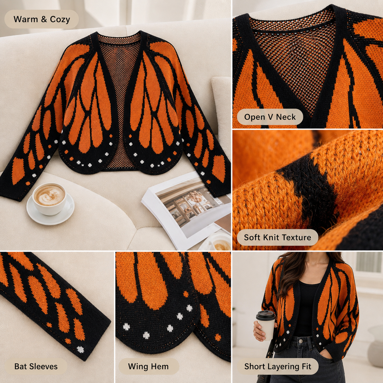 Women's Butterfly Wing Knit Cardigan