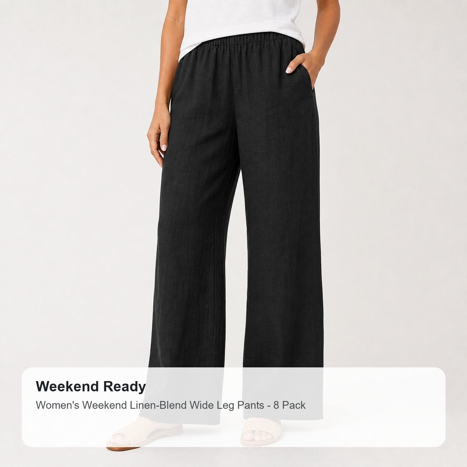 Women's Weekend Airy Wide Leg Pants - 8 Pack