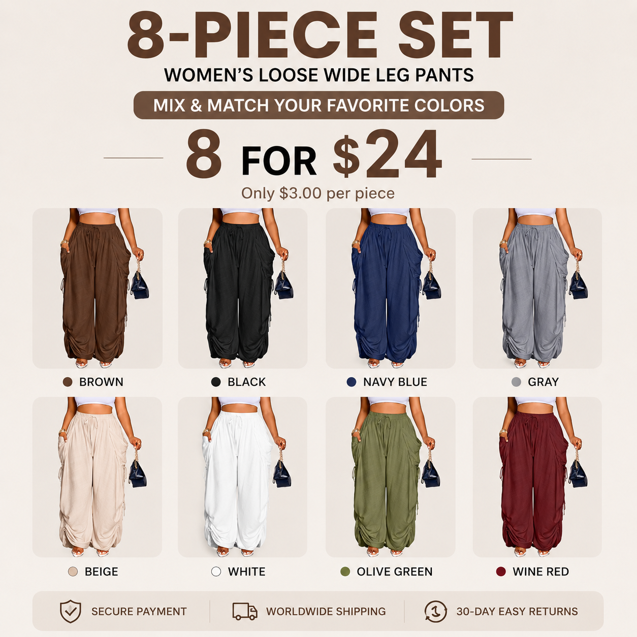Women's Casual Loose Wide-Leg Pants
