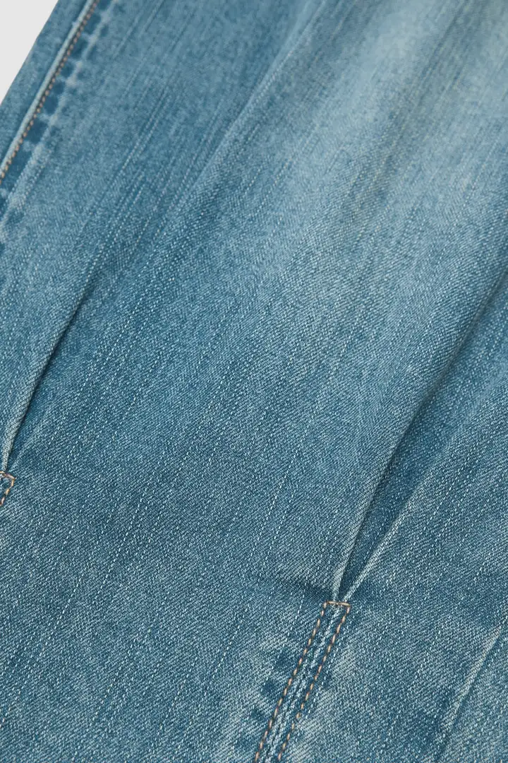 Women's Mid-Rise Pleated Cropped Jeans — Stretchy, Slim-Fit, Comfortable & Versatile