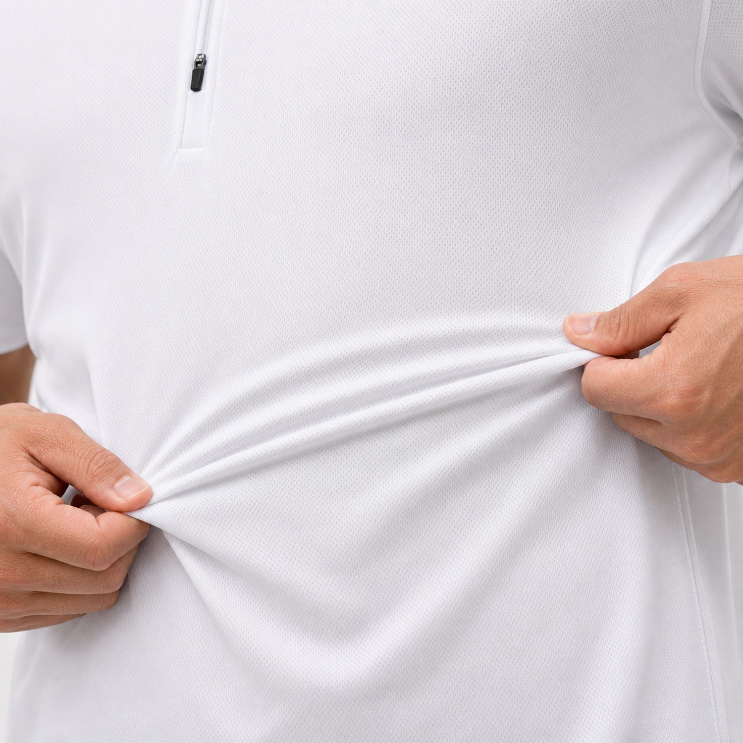 Men's Quarter Zip Performance Polo Shirts - 8 Pack