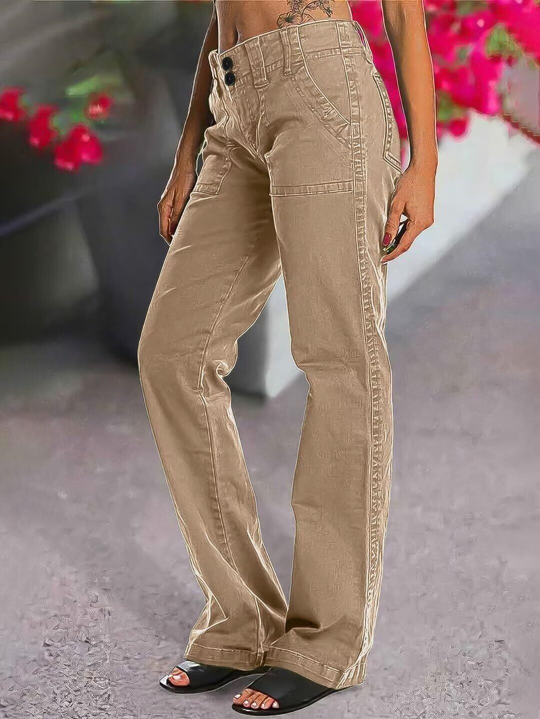 ⚡Last stock⚡- Double Button Mid Waist Straight Leg Pants (2/2)