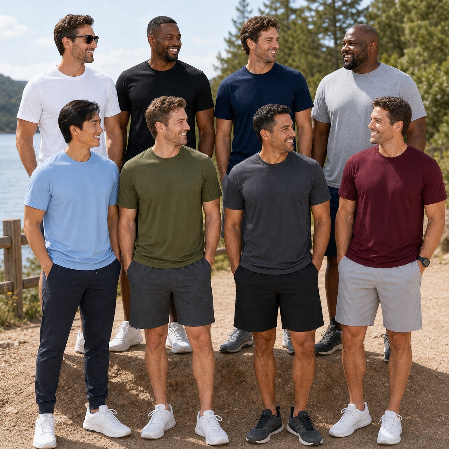 Men's Cool-Dry Weekend T-Shirts - 8 Pack