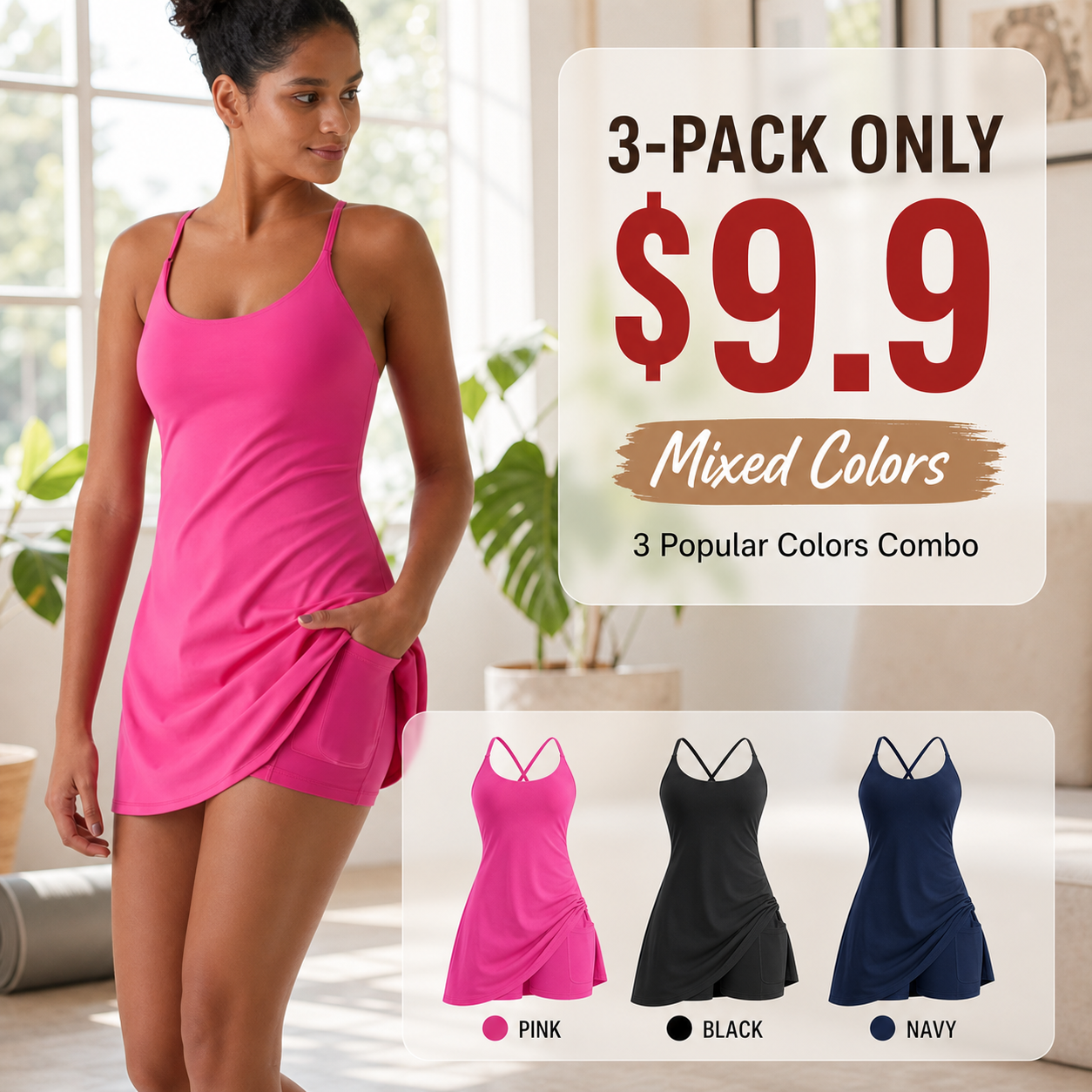🔥Flash Sale Softlyzero Plush Backless Active Dress-Easy Peezy