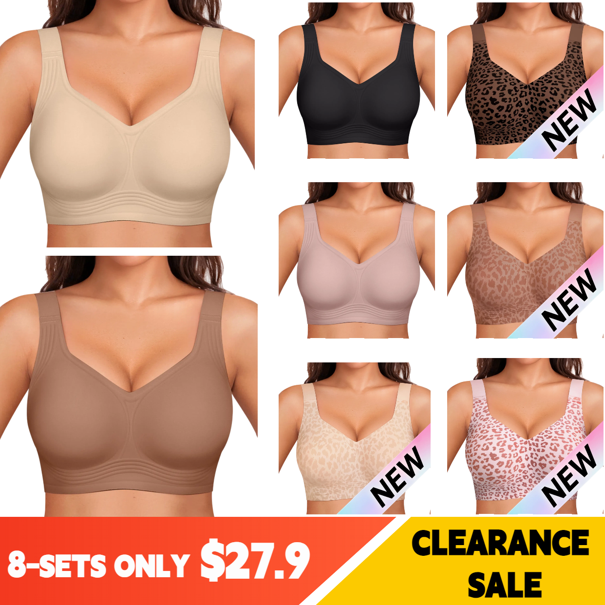 🔥Women Jelly Bras Wirefree Full Coverage No Underwire Everyday Bras Comfortable Wireless Padded