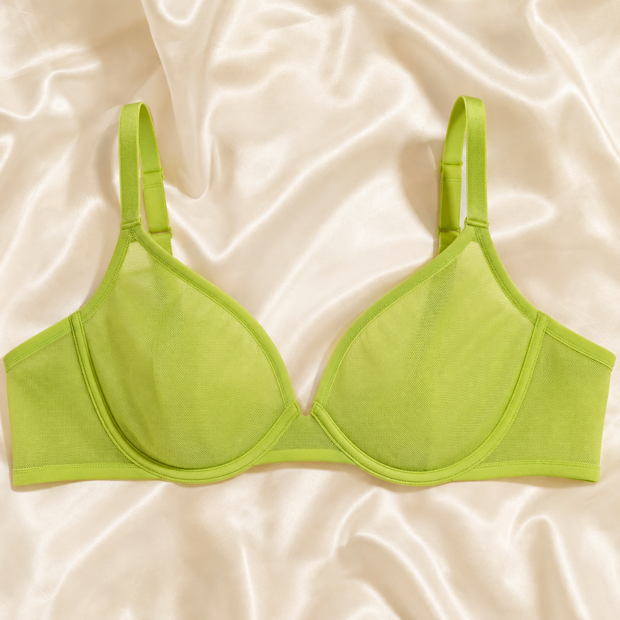 Sheer Mesh Unlined Underwire Bra