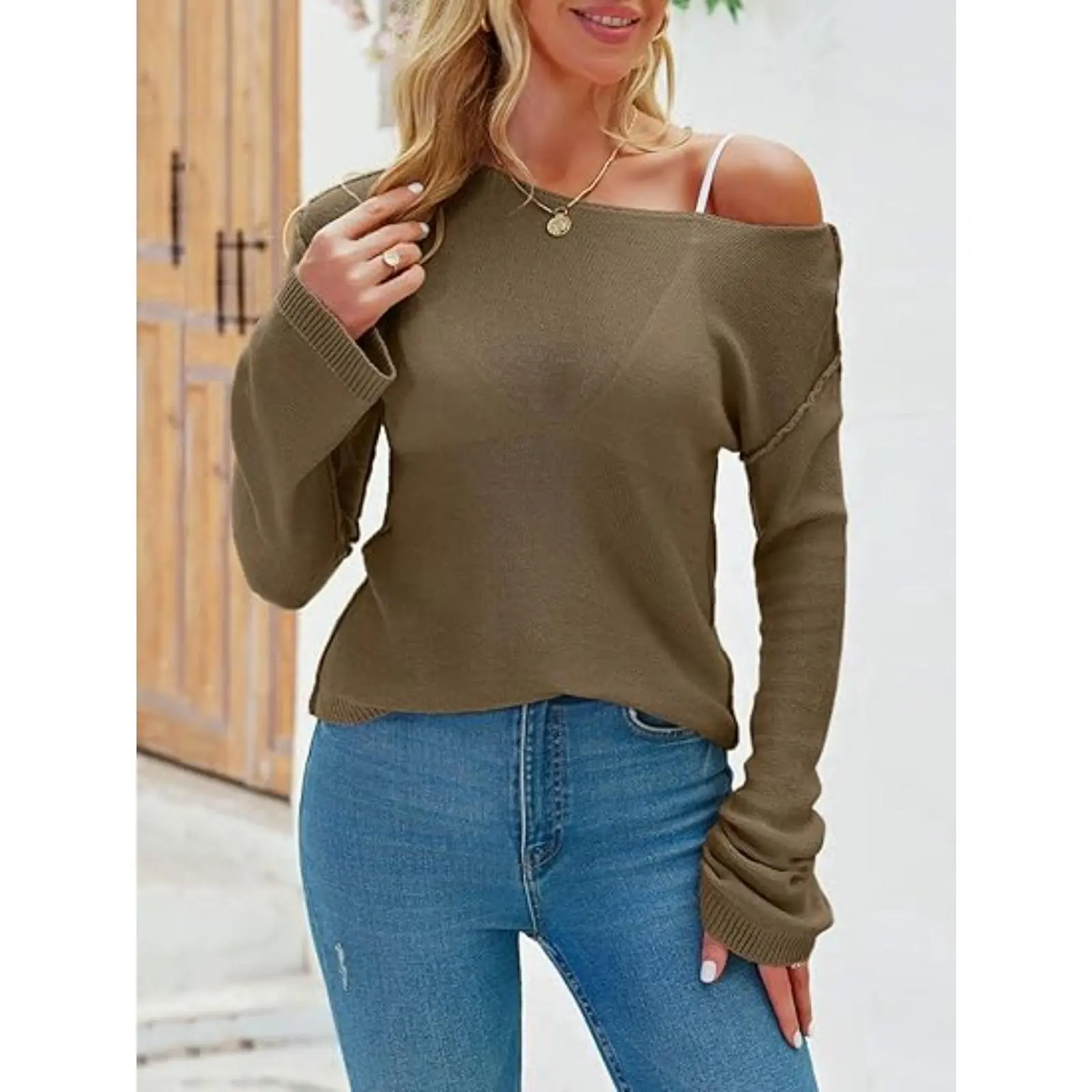 Womens Boat Neck Shirts Long Sleeve