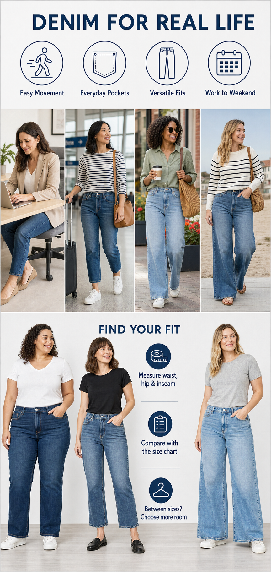 Women's High Waist Slim Cargo Jeans