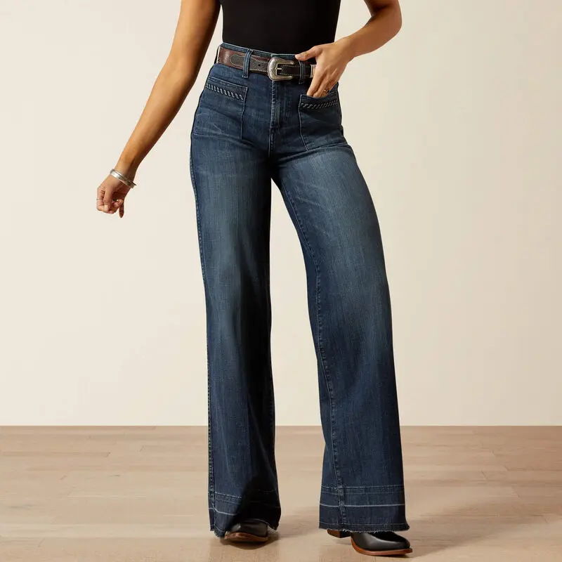 Jill Wide Leg Denim Jeans for Women - Ultra High Rise