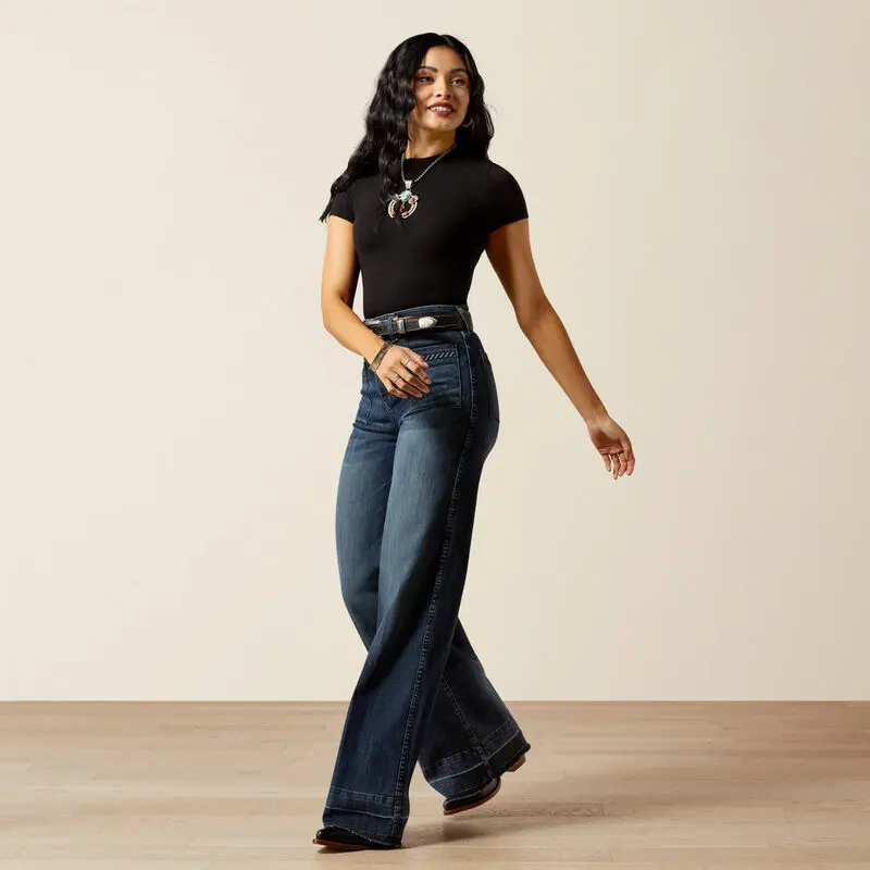 Jill Wide Leg Denim Jeans for Women - Ultra High Rise