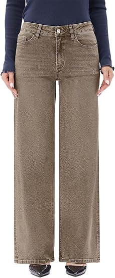 Women's-Mid-Low-Rise-Wide-Leg-Stretch-Jeans---Relaxed-Fit