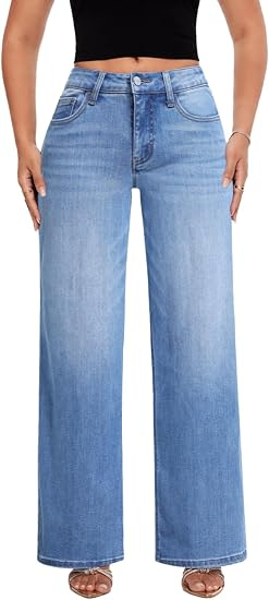Women's-Mid-Low-Rise-Wide-Leg-Stretch-Jeans---Relaxed-Fit