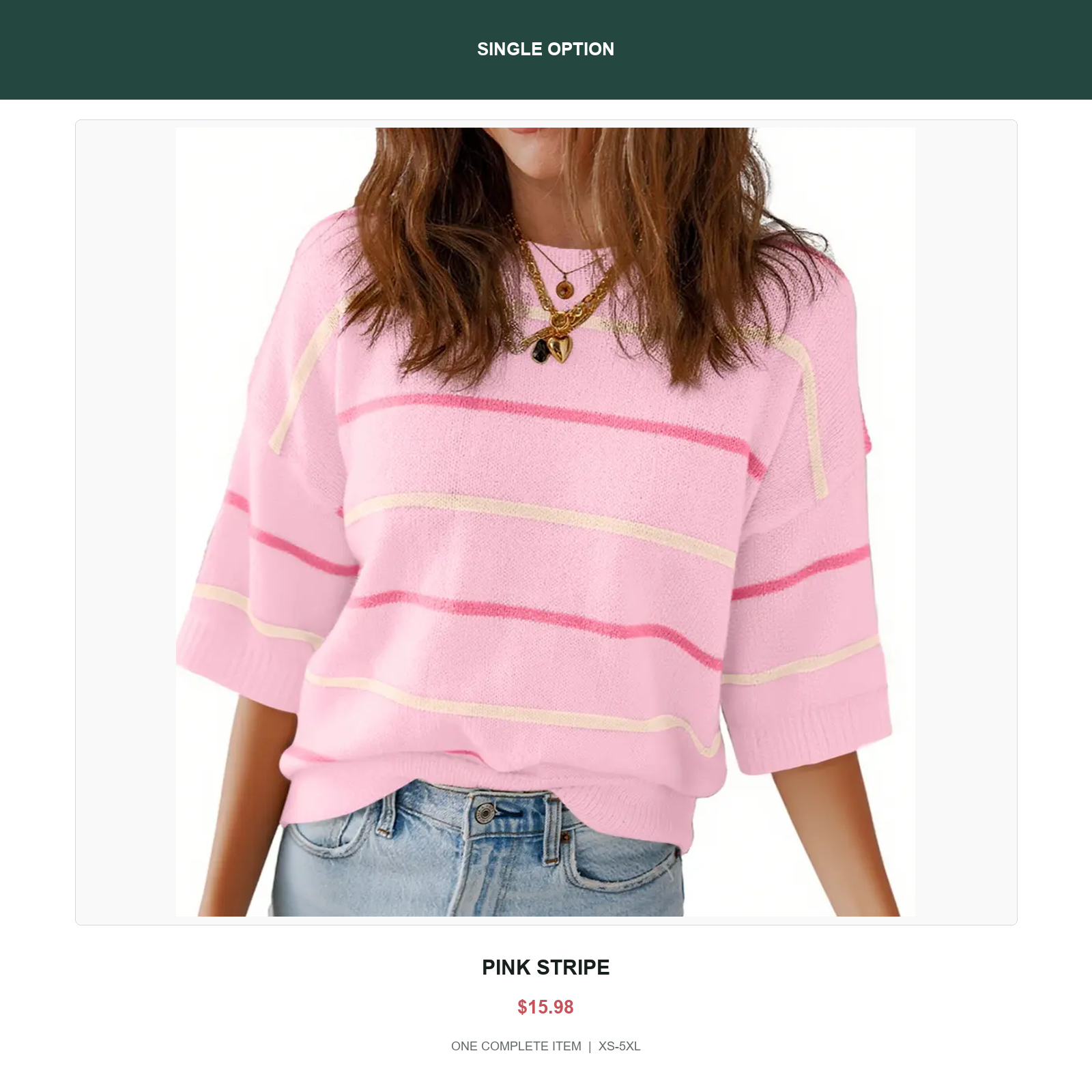 Single relaxed stripe knit top in Pink Stripe