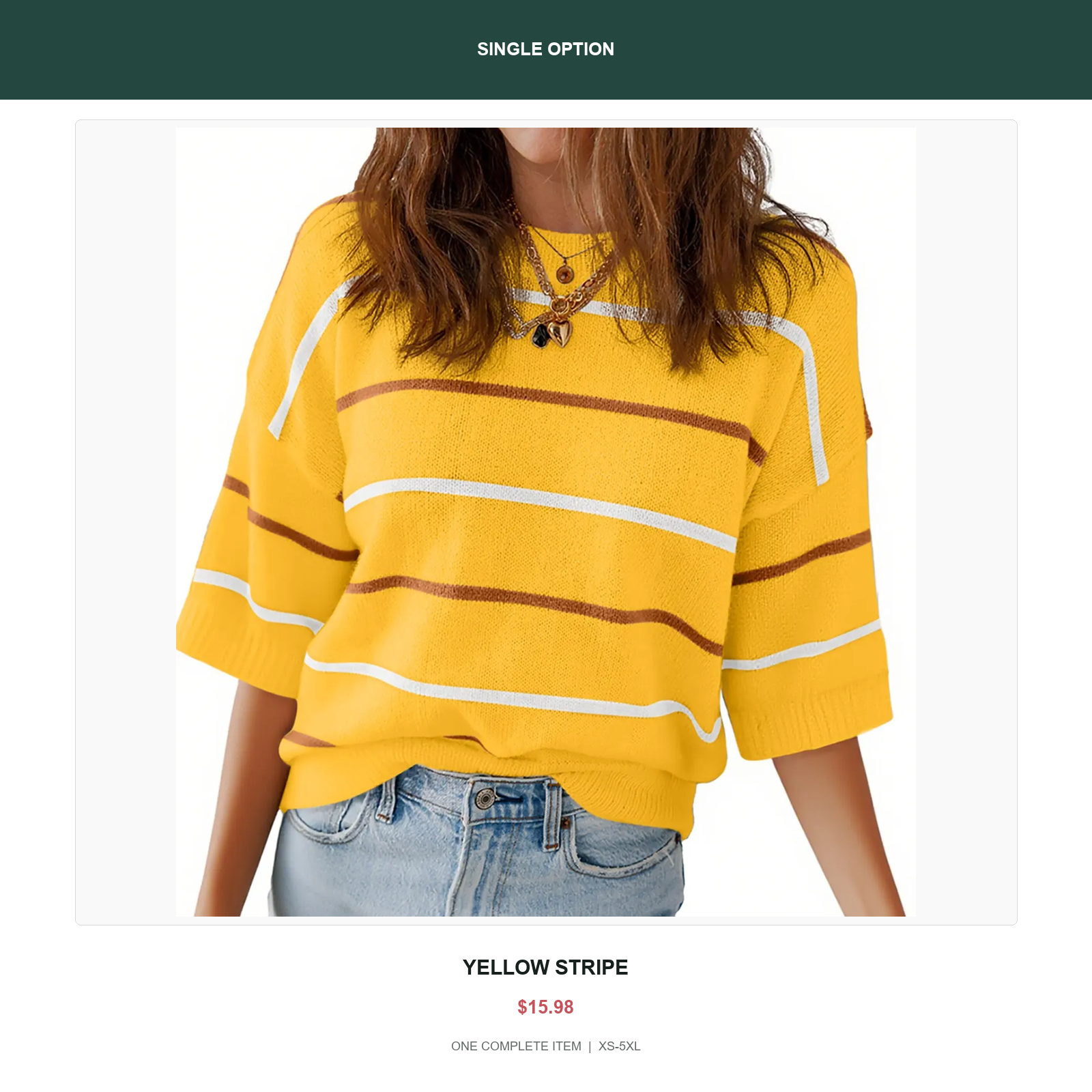 Single relaxed stripe knit top in Yellow Stripe