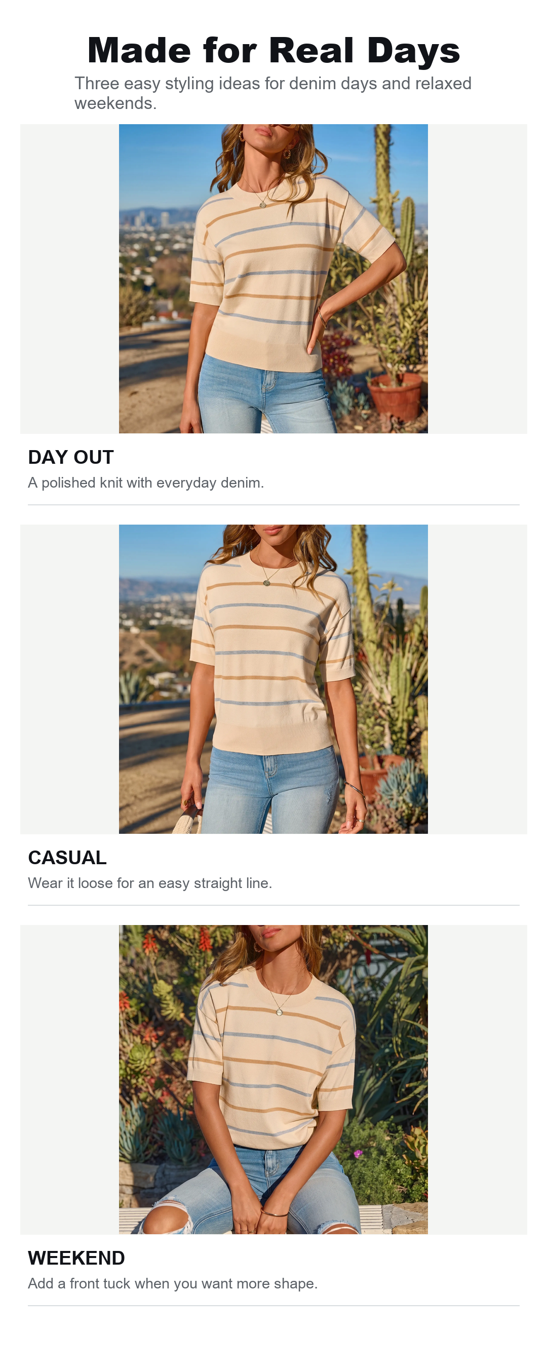 Stripe knit top final everyday styling photos