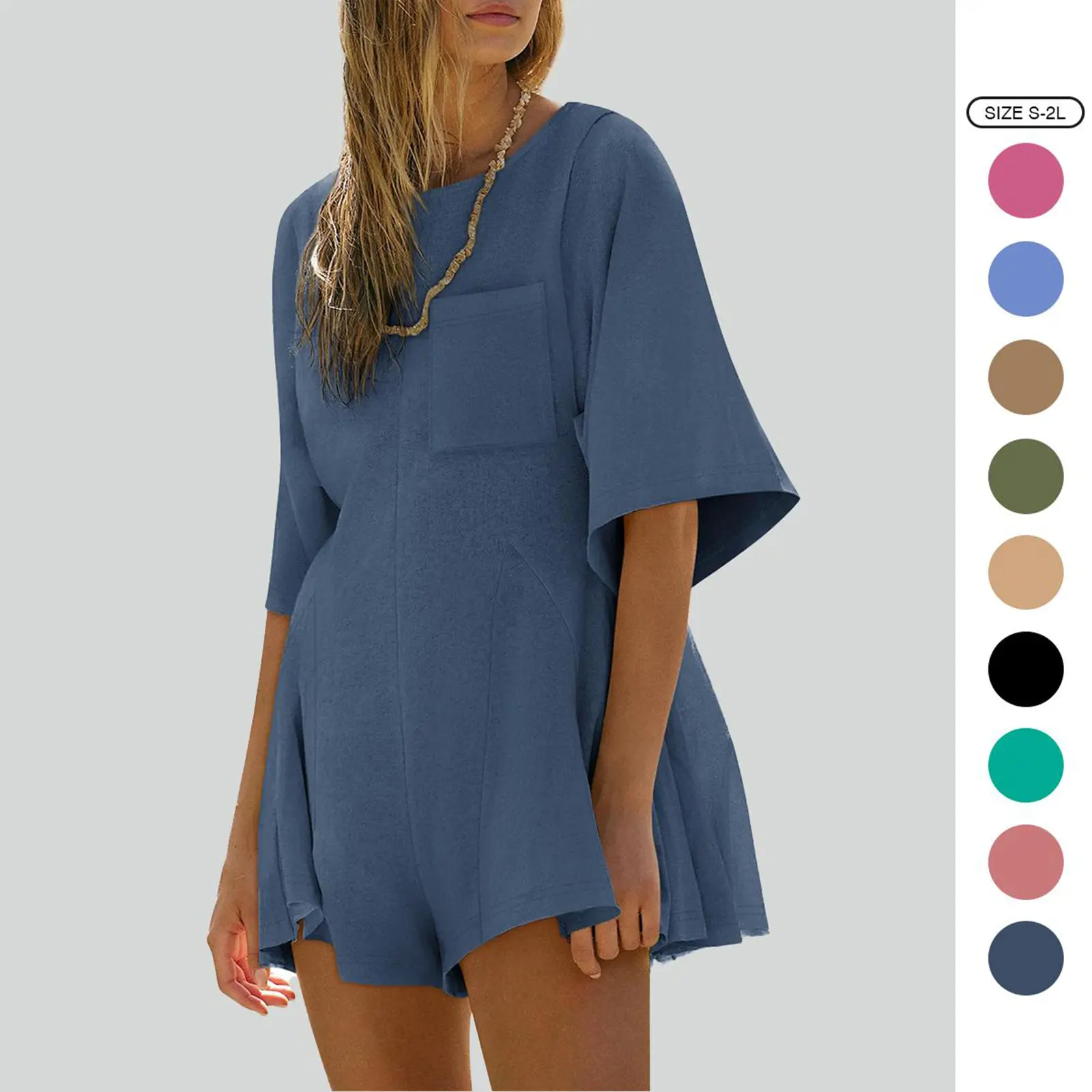 Women's Cotton Rompers - Casual Summer Jumpsuit
