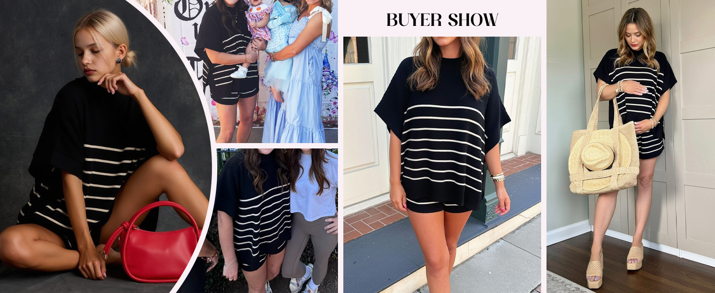 Women's Striped 2 Piece Outfits