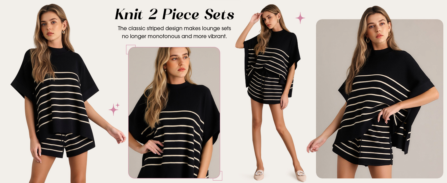Women's Striped 2 Piece Outfits