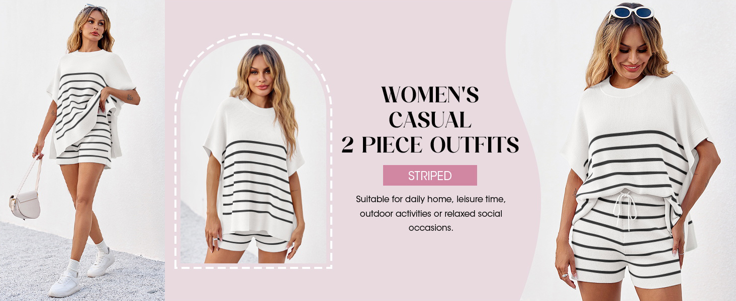 Women's Striped 2 Piece Outfits