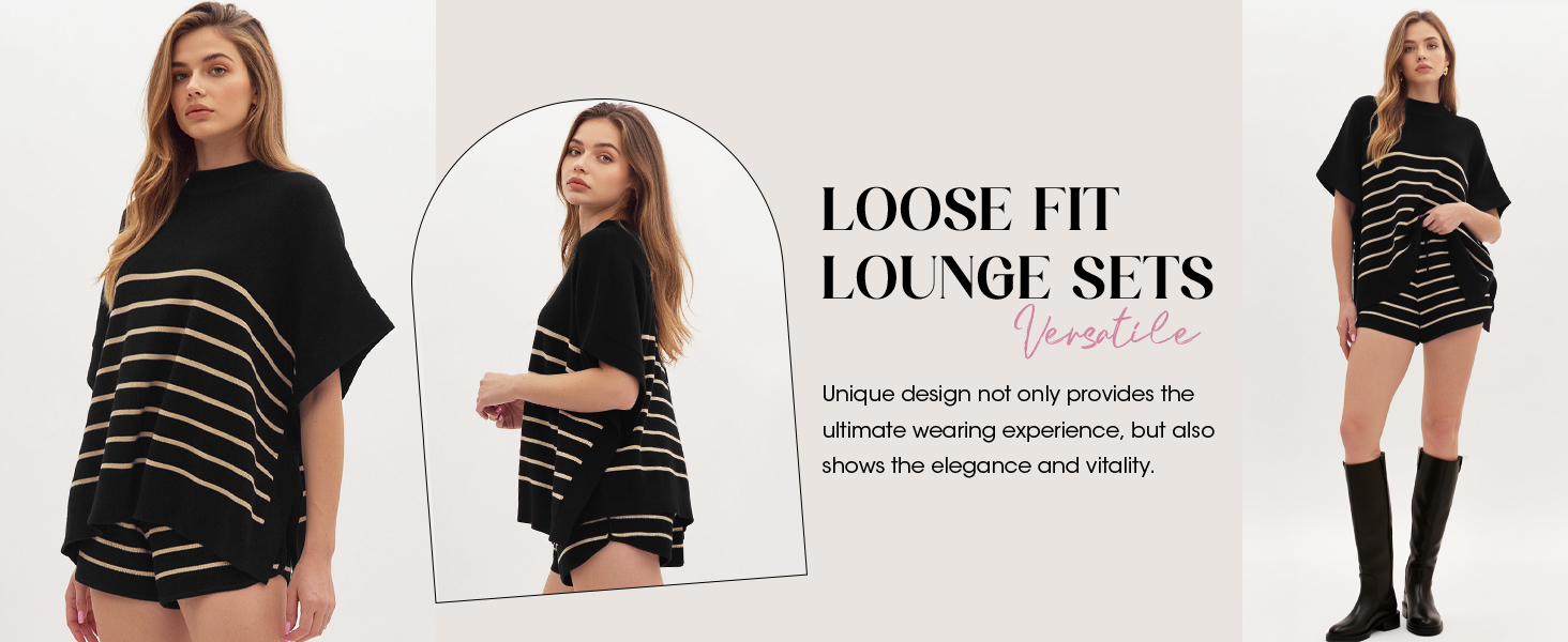 Women's Striped 2 Piece Outfits