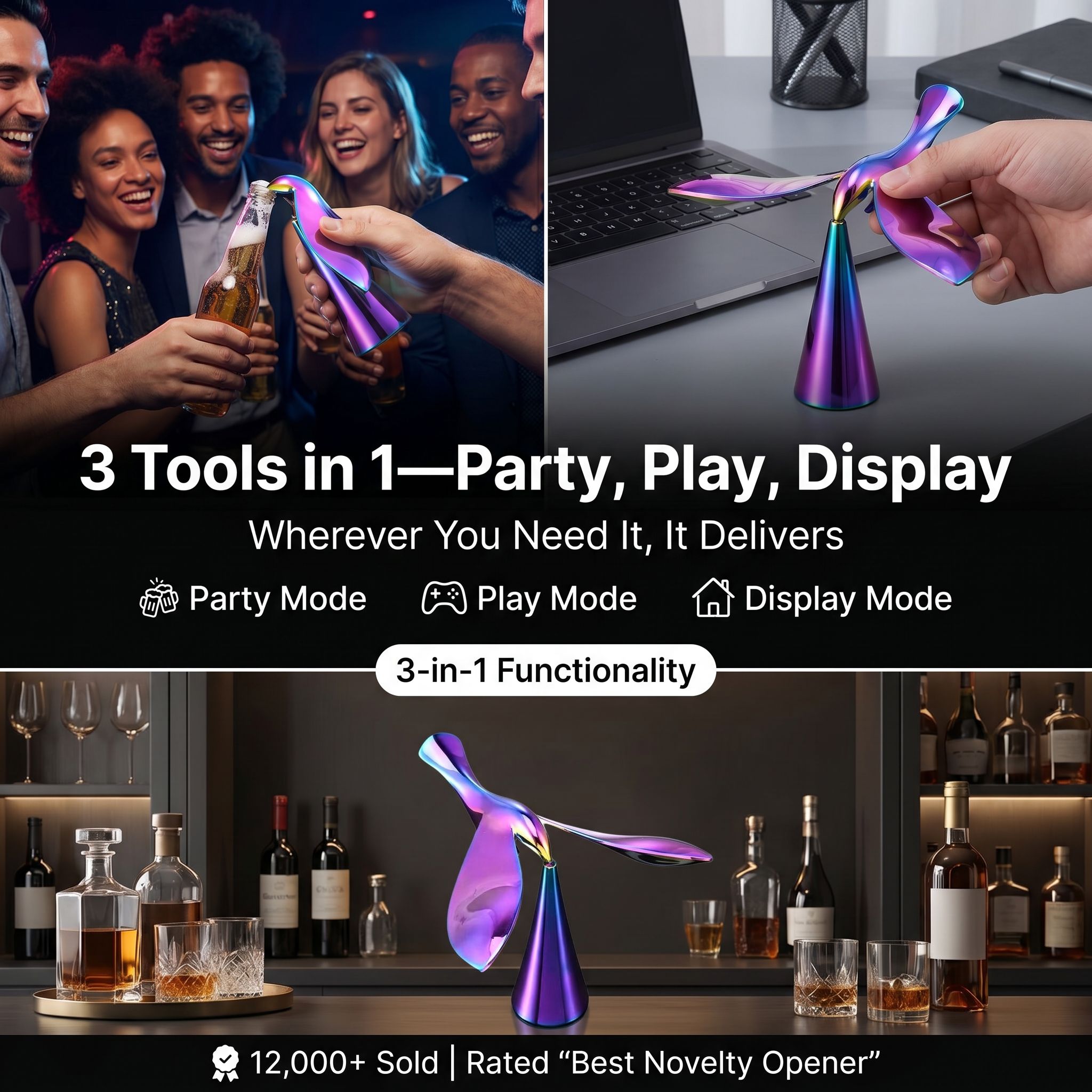 Creative Bird Balance Beer Opener Stress Relief Ornament