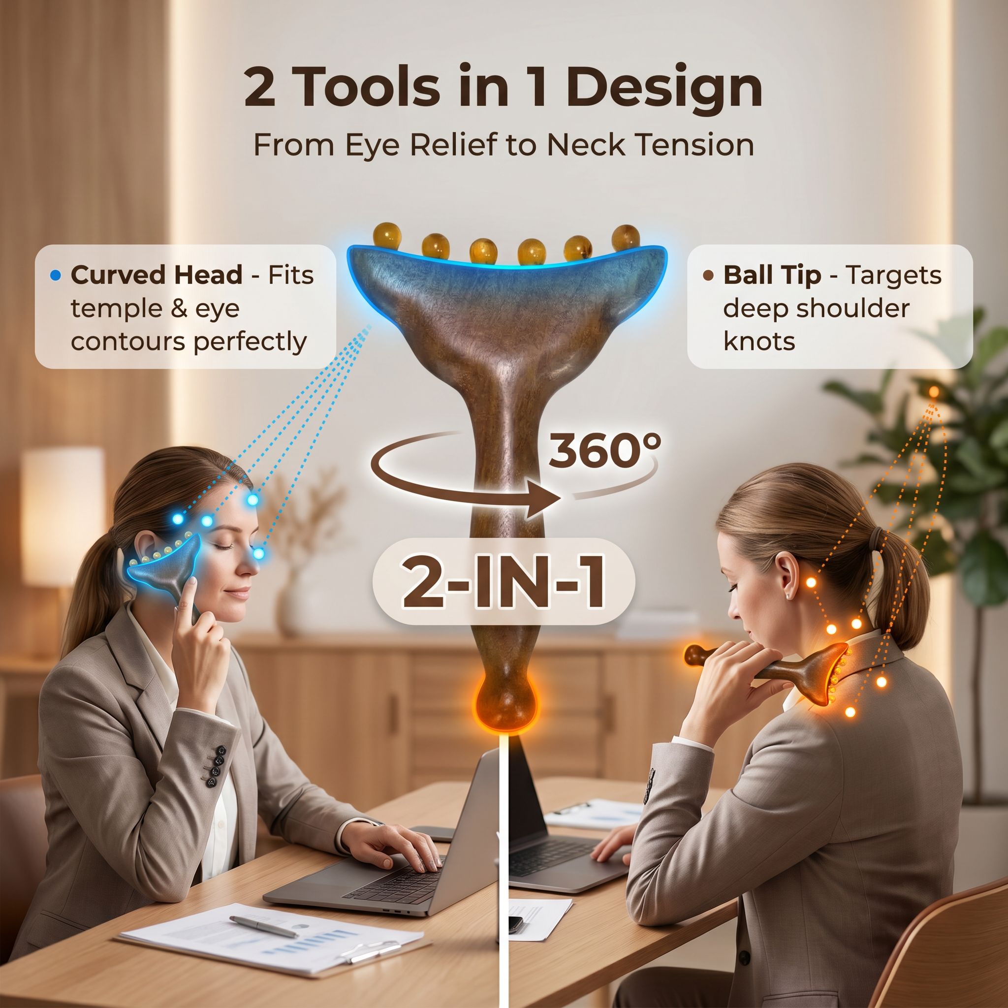 Sheep Horn Beauty Push Massager Mini Tool