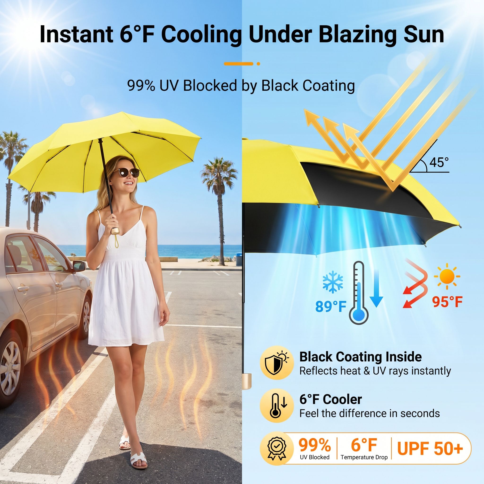 Black Vinyl Folding Pocket Umbrella