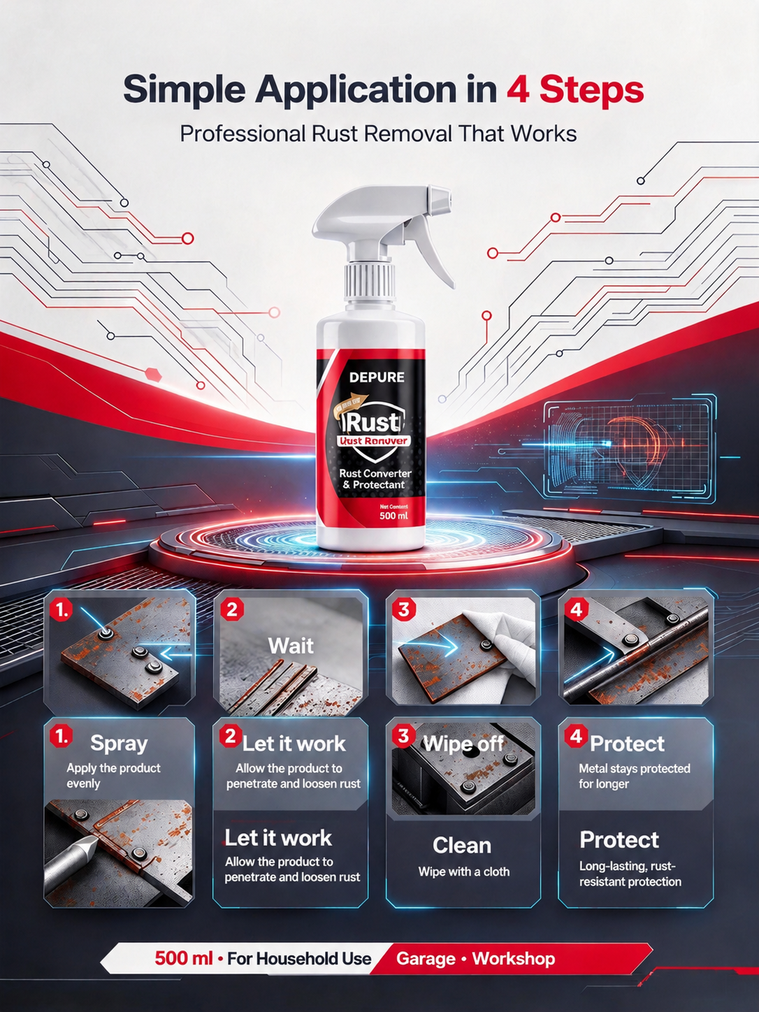 Pro Rust Remover Spray for Instant 3-Second Shield!