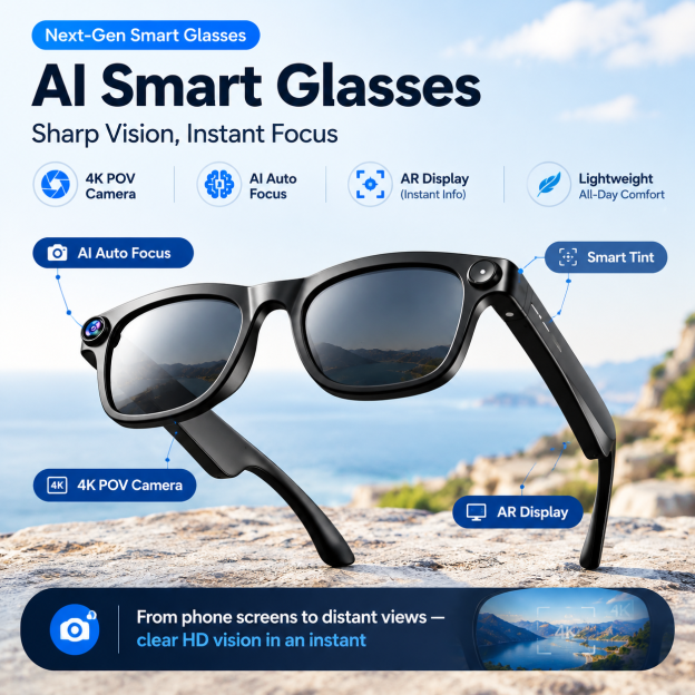 [With Camera] Smart Translation Glasses